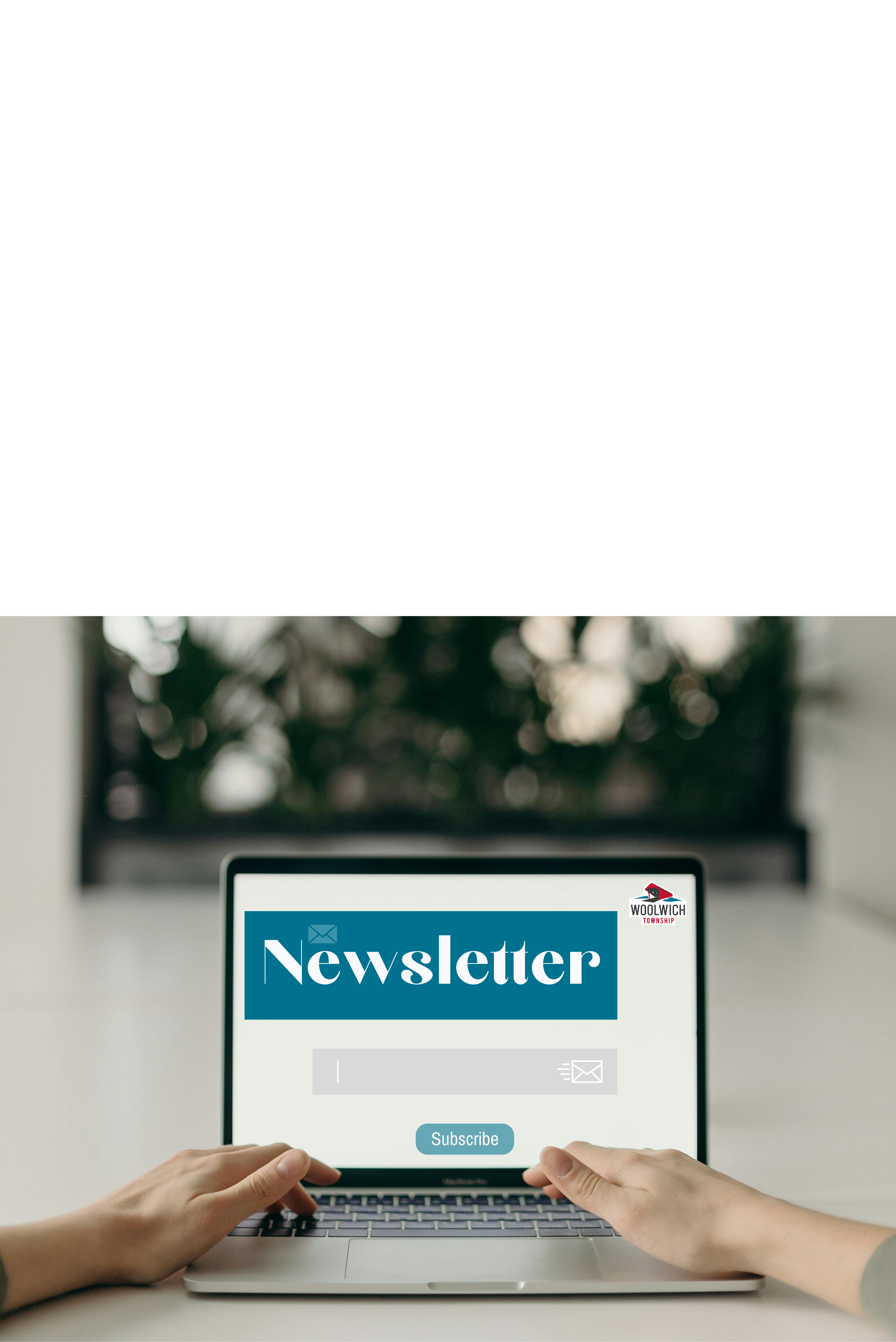 newsletter graphics on a computer screen