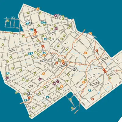 Map of waterloo region that highlights different places to eat